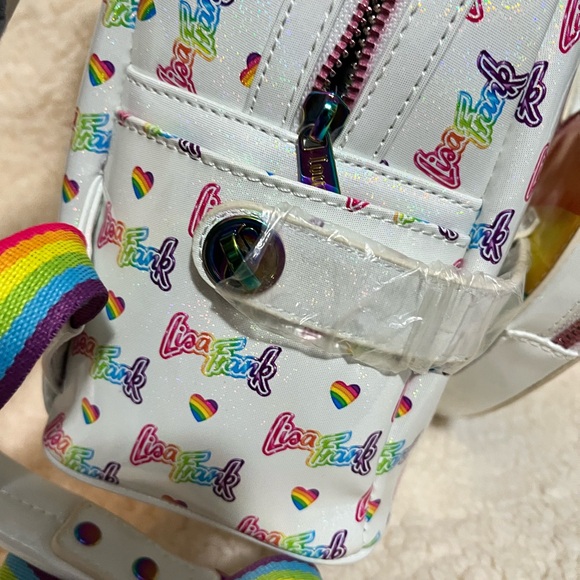 New Lisa Frank Loungefly Rainbow Heart Mini Backpack with Waist Bag - Picture 9 of 14